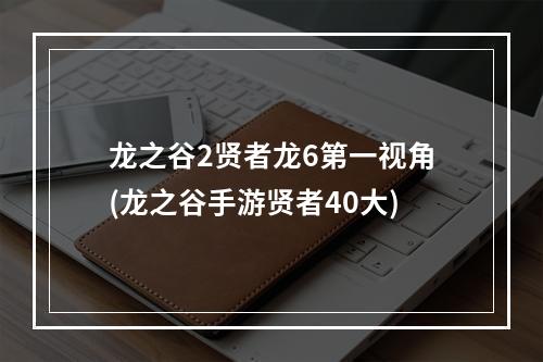 龙之谷2贤者龙6第一视角(龙之谷手游贤者40大)