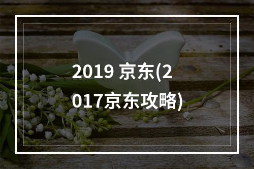 2019 京东(2017京东攻略)