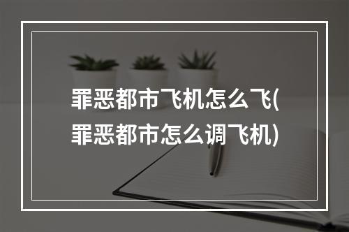 罪恶都市飞机怎么飞(罪恶都市怎么调飞机)