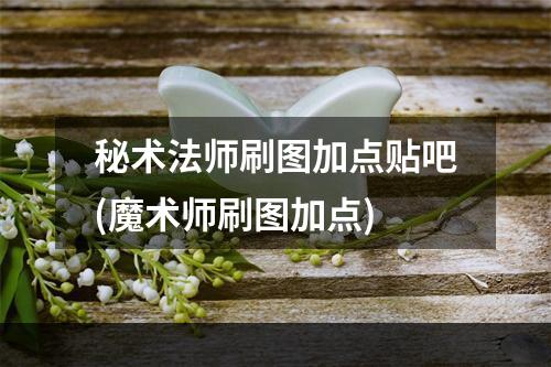 秘术法师刷图加点贴吧(魔术师刷图加点)