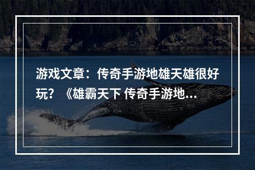 游戏文章：传奇手游地雄天雄很好玩？《雄霸天下 传奇手游地雄天雄》 初探3D神装格斗无敌乐趣