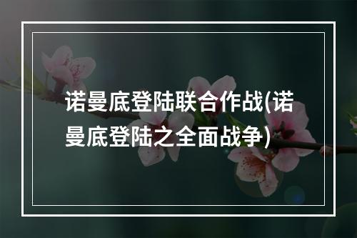 诺曼底登陆联合作战(诺曼底登陆之全面战争)