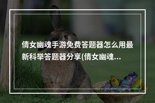 倩女幽魂手游免费答题器怎么用最新科举答题器分享(倩女幽魂答题器)