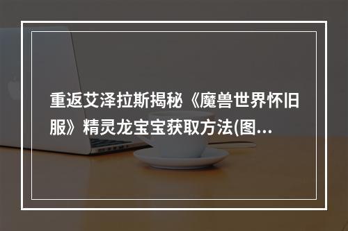 重返艾泽拉斯揭秘《魔兽世界怀旧服》精灵龙宝宝获取方法(图解详解)