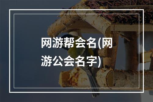 网游帮会名(网游公会名字)