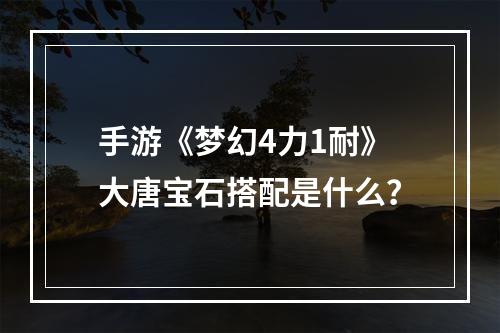 手游《梦幻4力1耐》大唐宝石搭配是什么？