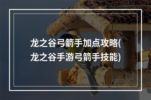 龙之谷弓箭手加点攻略(龙之谷手游弓箭手技能)