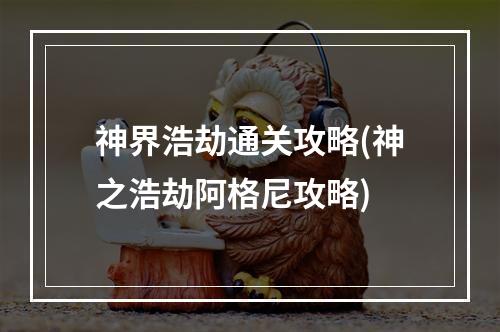 神界浩劫通关攻略(神之浩劫阿格尼攻略)