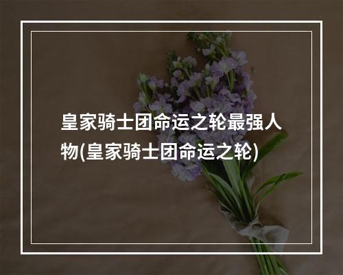 皇家骑士团命运之轮最强人物(皇家骑士团命运之轮)