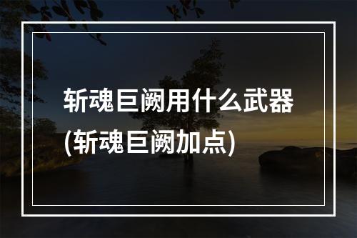 斩魂巨阙用什么武器(斩魂巨阙加点)