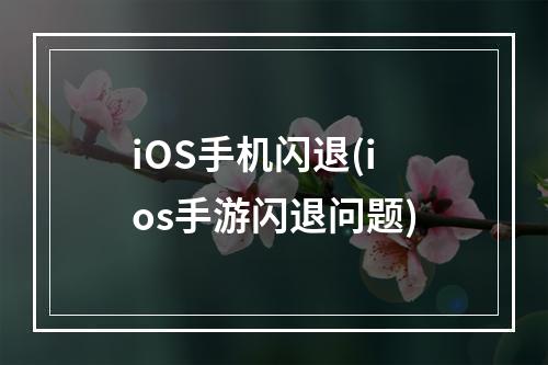 iOS手机闪退(ios手游闪退问题)