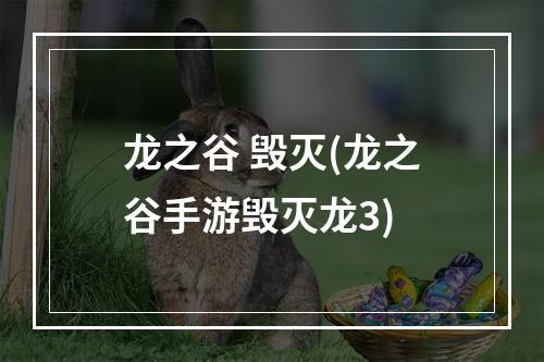 龙之谷 毁灭(龙之谷手游毁灭龙3)