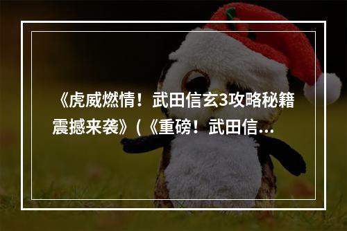 《虎威燃情！武田信玄3攻略秘籍震撼来袭》(《重磅！武田信玄3全攻略揭秘最强战术套路》)