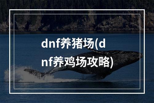 dnf养猪场(dnf养鸡场攻略)