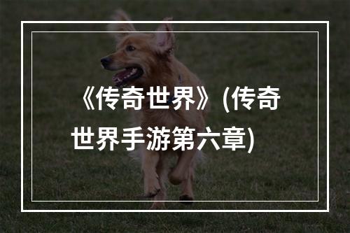 《传奇世界》(传奇世界手游第六章)