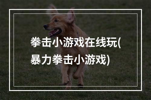 拳击小游戏在线玩(暴力拳击小游戏)