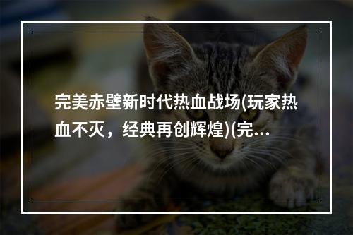 完美赤壁新时代热血战场(玩家热血不灭，经典再创辉煌)(完美赤壁神兵利器收集指南(成为赤壁战场的利器大师))