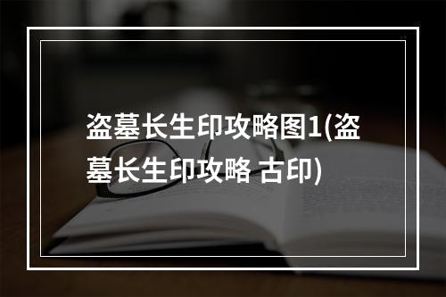 盗墓长生印攻略图1(盗墓长生印攻略 古印)