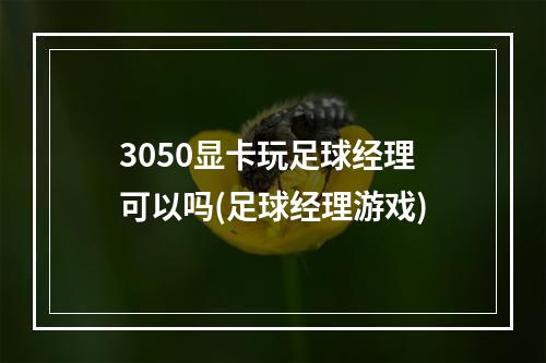 3050显卡玩足球经理可以吗(足球经理游戏)