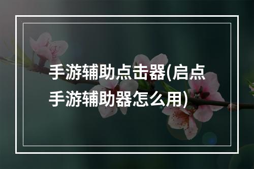 手游辅助点击器(启点手游辅助器怎么用)