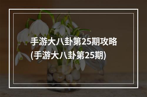 手游大八卦第25期攻略(手游大八卦第25期)