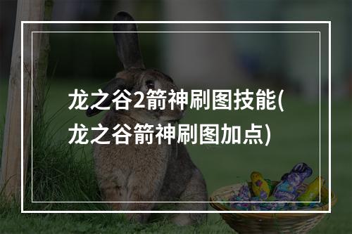 龙之谷2箭神刷图技能(龙之谷箭神刷图加点)