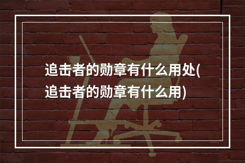 追击者的勋章有什么用处(追击者的勋章有什么用)