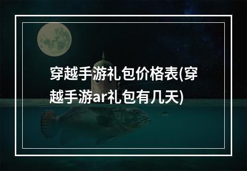 穿越手游礼包价格表(穿越手游ar礼包有几天)