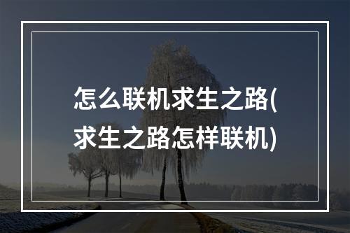 怎么联机求生之路(求生之路怎样联机)