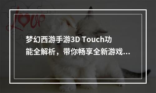 梦幻西游手游3D Touch功能全解析，带你畅享全新游戏体验！(2梦幻西游手游3D Touch酷炫技能，助你征战西游世界！)(梦幻西游手游3D Touch酷炫技