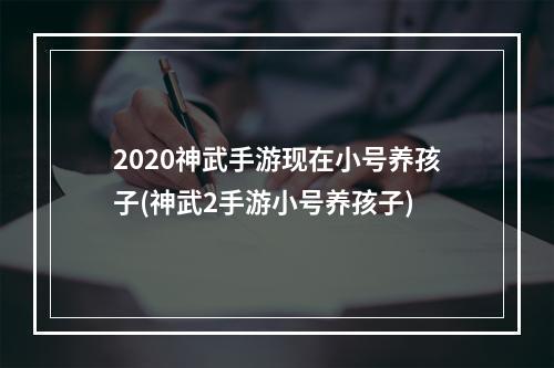 2020神武手游现在小号养孩子(神武2手游小号养孩子)