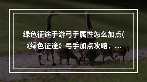 绿色征途手游弓手属性怎么加点(《绿色征途》弓手加点攻略，弓手加点 弓手可以巡捕圣兽)