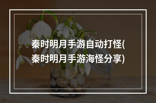 秦时明月手游自动打怪(秦时明月手游海怪分享)