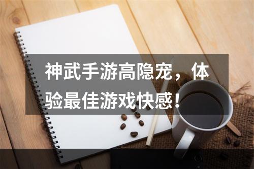 神武手游高隐宠，体验最佳游戏快感！