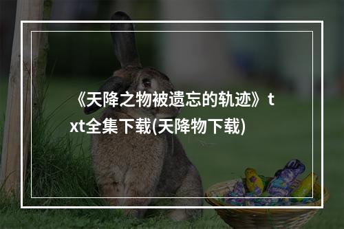 《天降之物被遗忘的轨迹》txt全集下载(天降物下载)