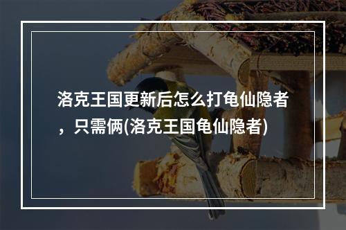 洛克王国更新后怎么打龟仙隐者，只需俩(洛克王国龟仙隐者)