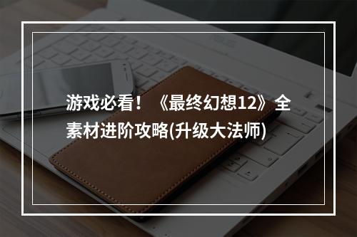 游戏必看！《最终幻想12》全素材进阶攻略(升级大法师)