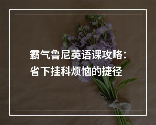 霸气鲁尼英语课攻略：省下挂科烦恼的捷径