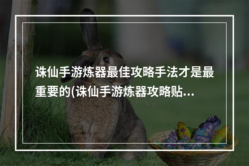 诛仙手游炼器最佳攻略手法才是最重要的(诛仙手游炼器攻略贴吧)