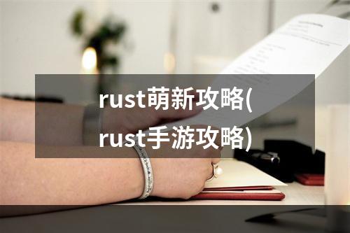 rust萌新攻略(rust手游攻略)