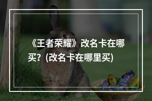 《王者荣耀》改名卡在哪买？(改名卡在哪里买)