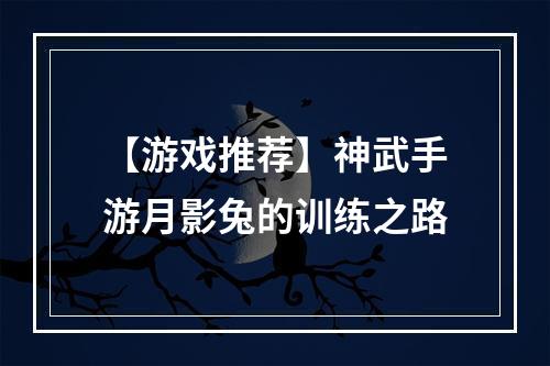 【游戏推荐】神武手游月影兔的训练之路