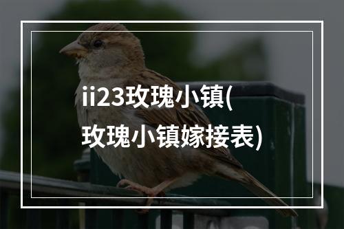 ii23玫瑰小镇(玫瑰小镇嫁接表)