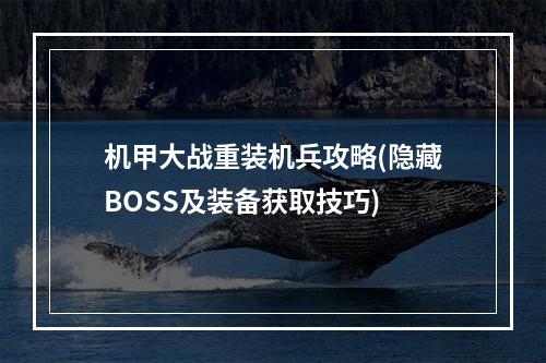 机甲大战重装机兵攻略(隐藏BOSS及装备获取技巧)