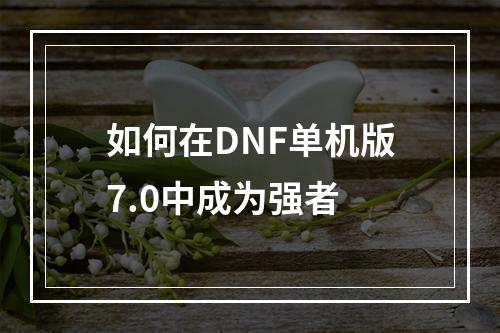 如何在DNF单机版7.0中成为强者