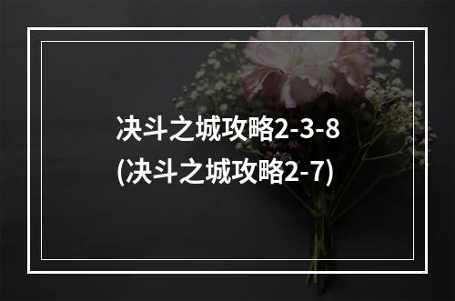 决斗之城攻略2-3-8(决斗之城攻略2-7)