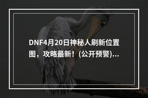 DNF4月20日神秘人刷新位置图，攻略最新！(公开预警)(如何获得4.20神秘人奖励，全网独家探秘攻略！(内幕揭秘))