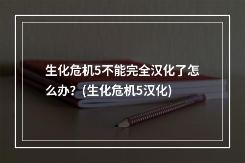 生化危机5不能完全汉化了怎么办？(生化危机5汉化)