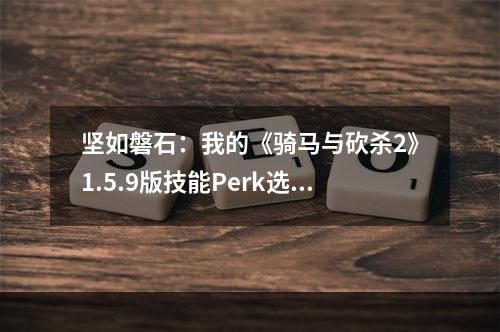 坚如磐石：我的《骑马与砍杀2》1.5.9版技能Perk选择心得