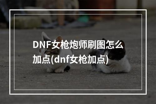 DNF女枪炮师刷图怎么加点(dnf女枪加点)